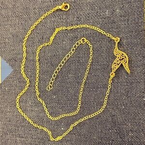 Gold Tone Bird Dove 22" +2" Extension Necklace